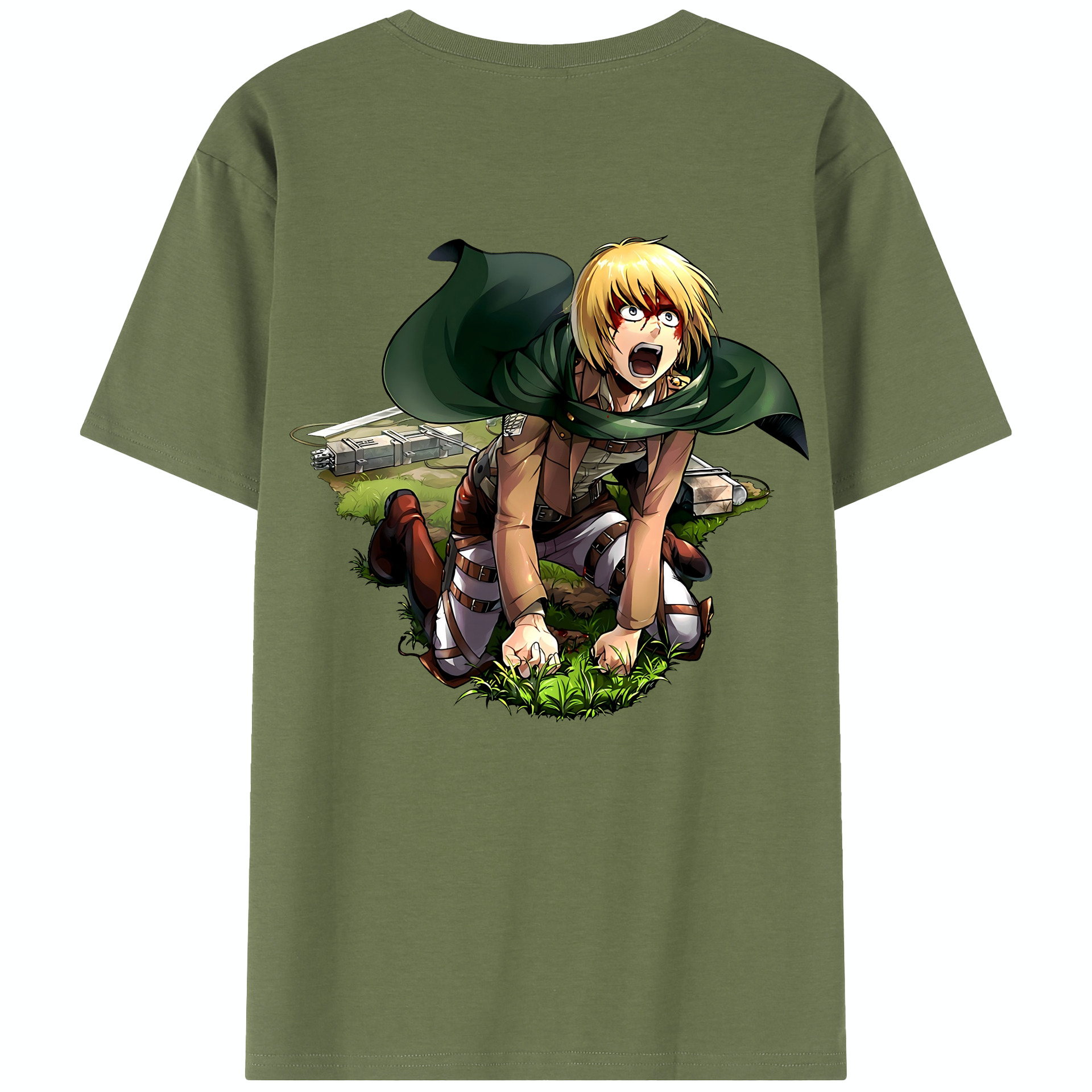 （画像用） 進撃の巨人 アルミン·アルレルト Attack on Titan Armin Arlert 綿100％半袖Tシャツ（背面プリント）